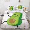 Cartoon Avocado King Queen Duvet Cover Fruit Funny Expression Bedding Set For Kids Teens Adult Green Quilt Cover With Pillowcase