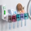 Punch-Free Toothbrush and Toothpaste Holder Set with Mouthwash Cup