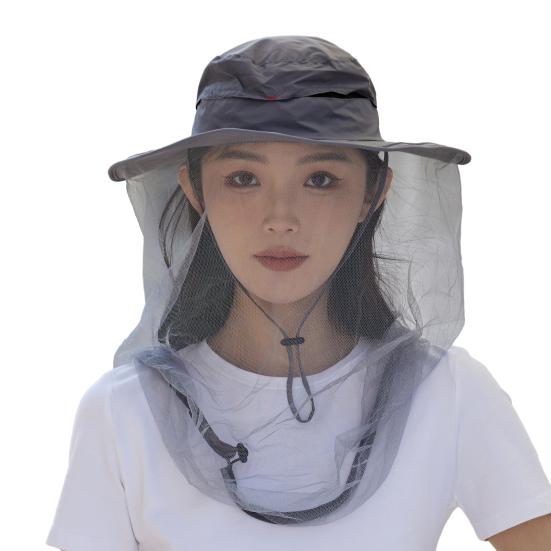 Шляпа с москитной сеткой, солнцезащитная шляпа-ведро со скрытой сеткой, складная защитная сетка от мух для рыбалки на открытом воздухе, пешего туризма