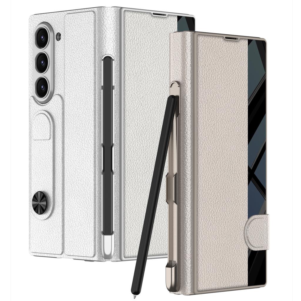 Чехол для мобильного телефона Samsung ZFold7, деловой, складной экран, ZFold6, откидная крышка, пленка, интегрированный слот для ручки, кожаный чехол