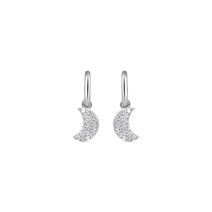 Boucles d'oreilles Luxenter en argent 925 avec zircons brillants plaqués finition en rhodié - Lisvau