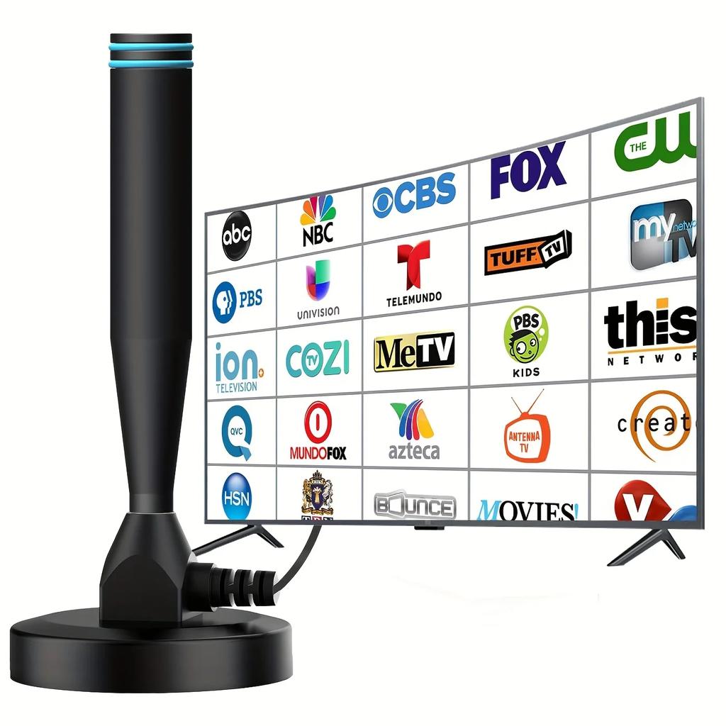 Новейшая цифровая HDTV антенна 2025 года - для помещений и улицы, с сильным магнитным основанием для приема HD-телевидения