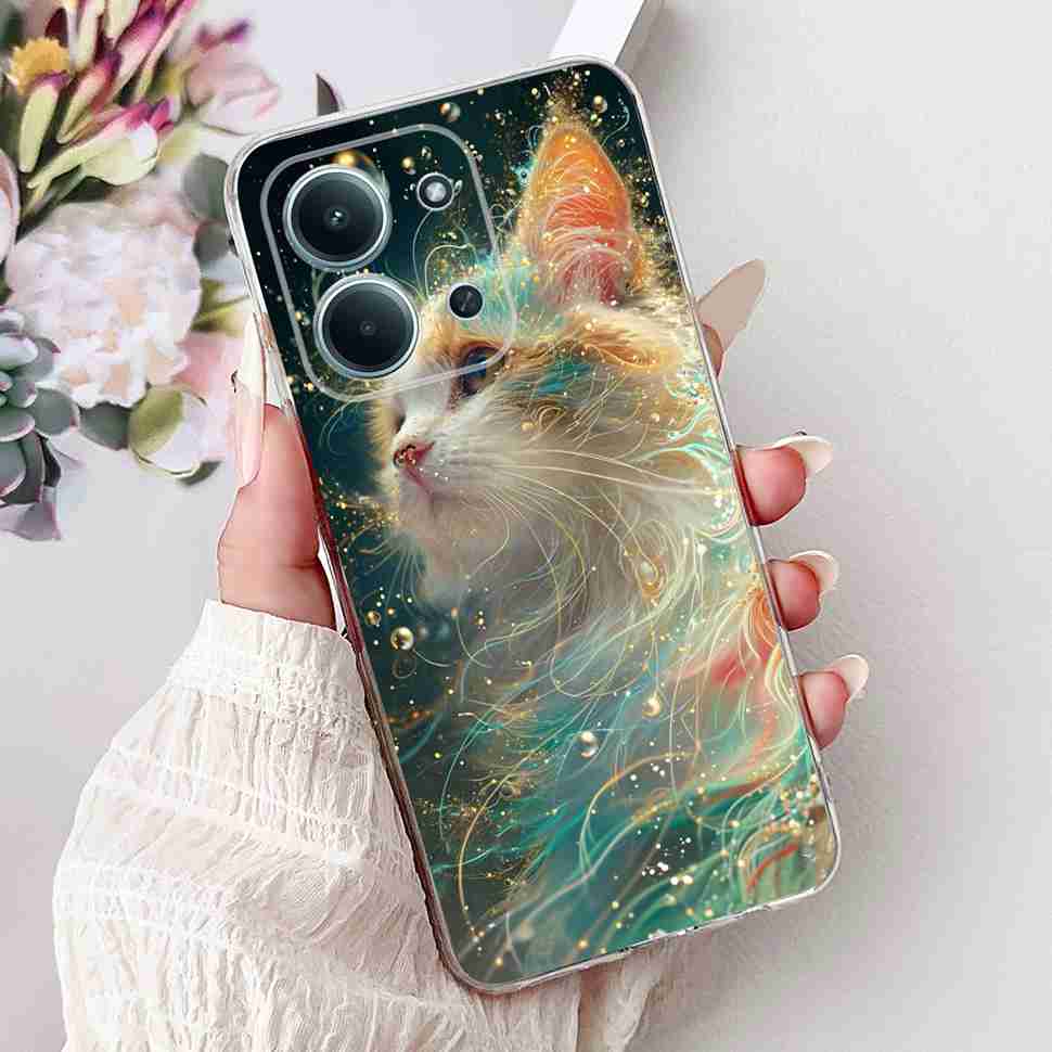 Чехол для Xiaomi Redmi 15C 4G 25078RA3EA Новый Бабочка Милый Кот Мягкий Силикон ТПУ Чехол Для Redmi 15C 15c 4G 6.9" Корпус Телефона