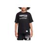 Nike Футболка Swoosh Мягкая Удобная Универсальная Короткий рукав Детские топы Черный HJ3743-010