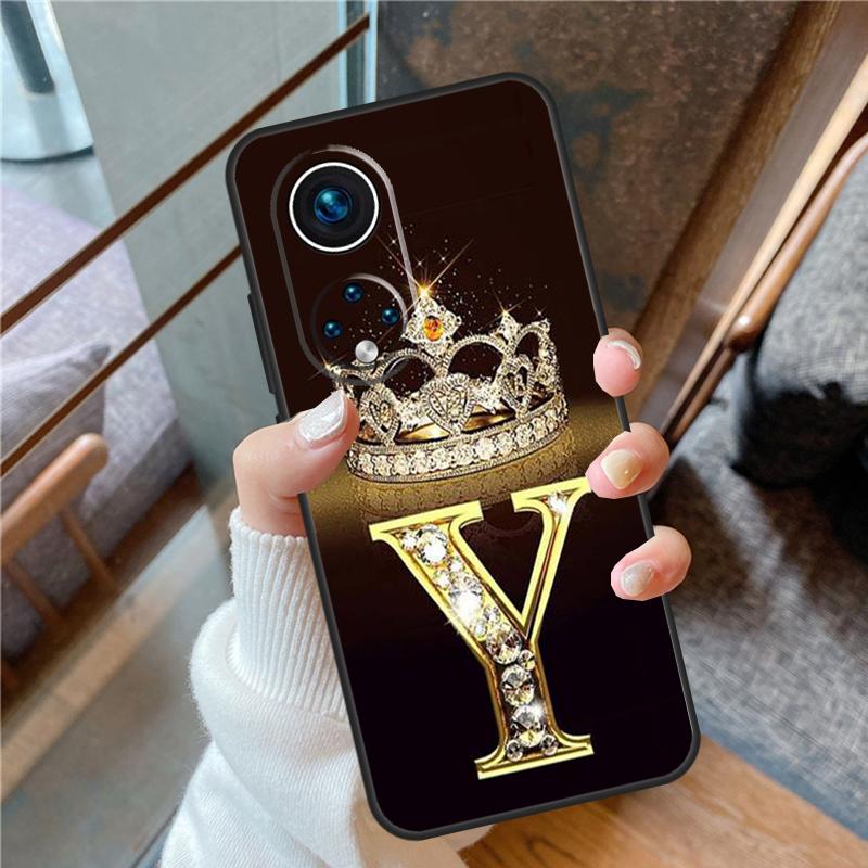 Чехол с золотым мраморным монограммой буквы для Honor Magic 5 Pro 50 70 90 Lite X6 X7 X8 X9 8X 9X Honor X7a X6a X8a X9a X9b