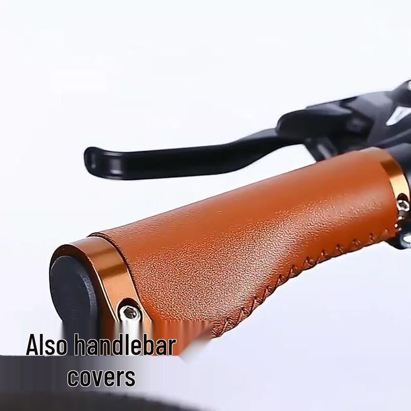 GEETHA Vintage Leather Ergonomic Bicycle Handlebar Grips