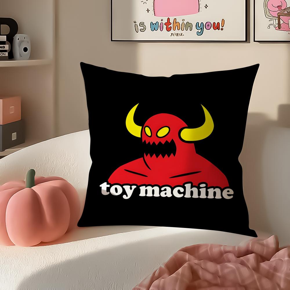 TToy MMachineS SSkate Cushion Cover Pillowcase Short Plush Invisible zipper Room Sofa Cushion Cover