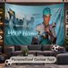 Wall Hanging Tapestry Custom NameCentral Cee Pattern Personalized Printed Fabric Wall Decor