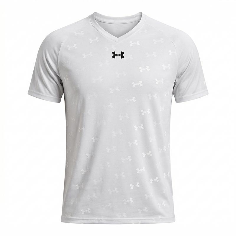 Under Armour Футболка свободного кроя с коротким рукавом и V-образным вырезом унисекс светло-серого цвета 21500531-009