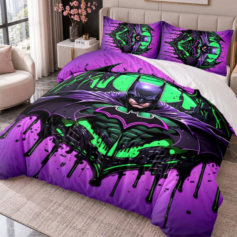 Batman 3Pcs Bedding Set Duvet Cover With Two Pillowcases For Bedroom Home Decoration