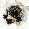 G Triger Ita Rosette for Can Winged Ita Bag Handmade Black Badges, Rosette, Devil, 57mm, 58mm, Decoration, Rosette, Ribbon,