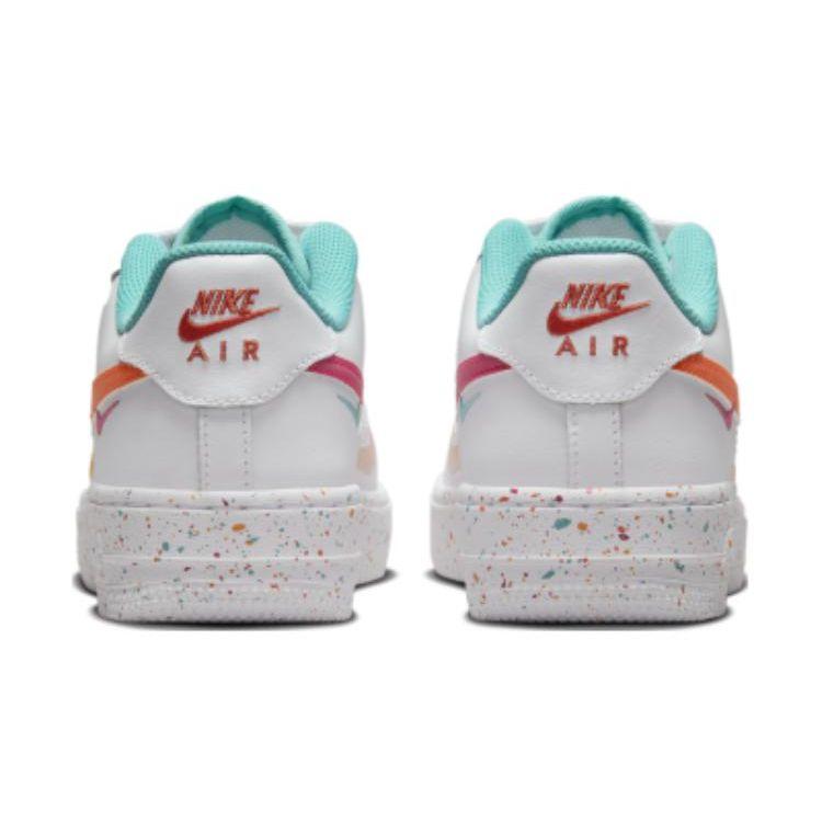 Nike Детские кроссовки Air Force 1 LV8 GS Leap High Белый, бирюзовый, безопасный оранжевый FD4626-181