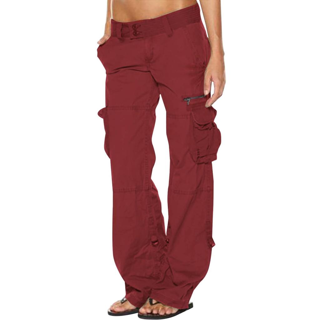 Womens Baggy Cargo Pants Vintage Jeans With Pockets Wide Leg Trousers Loose Overalls Long Pants Cargo Pants