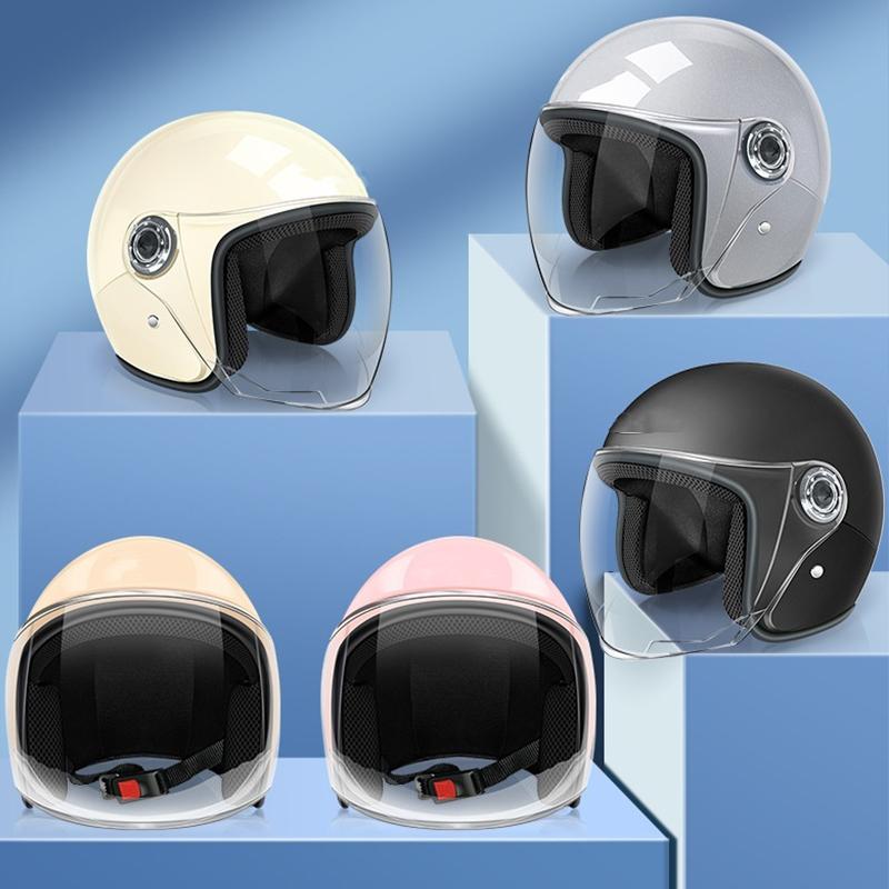Электрический шлем для мотоцикла, автомобиля, скутера, велосипеда, мужчины, женщины, открытый шлем, защитная шапка с защитой от ультрафиолета, велосипедная кепка с очками