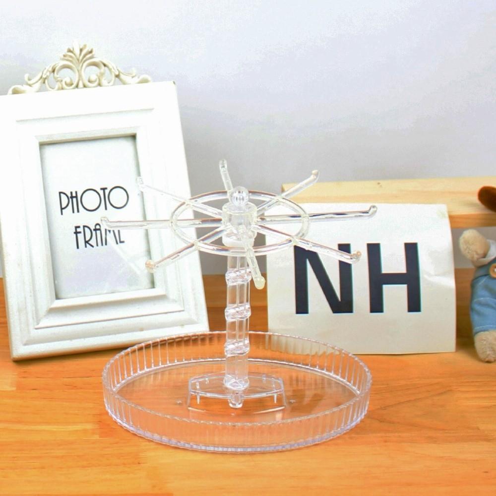 Plastic Jewelry Display Rack Rotatable Bracelet Stand New Keychain Storage Rack Desktop Use