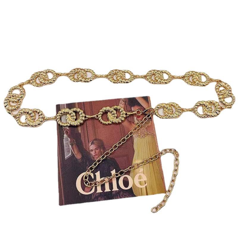 Woman Chain Lesbian Retro Belt Accessories Simple Ring Buckle Versatile Thin Waist Metal Chain Waist Chain