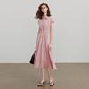 Women's Textured Polo Collar Sleeveless Shirt Dress