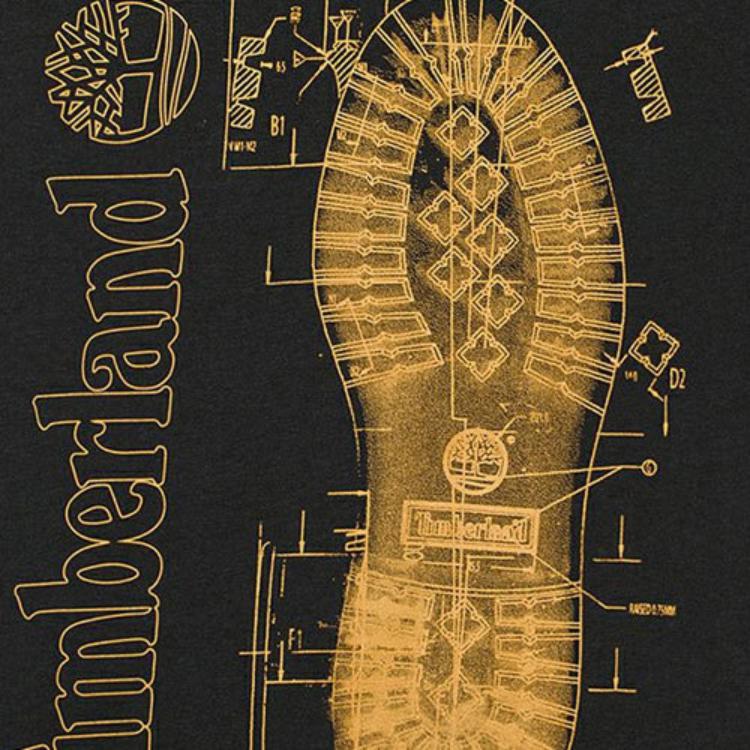 Timberland Футболка с коротким рукавом и принтом букв, повседневная, дышащая, мужская, черная A627D-001