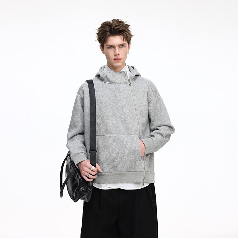 Winter Outdoor Hooded Sweatshirt Men Women Loose Fit Casual Sportswear Zip Detail