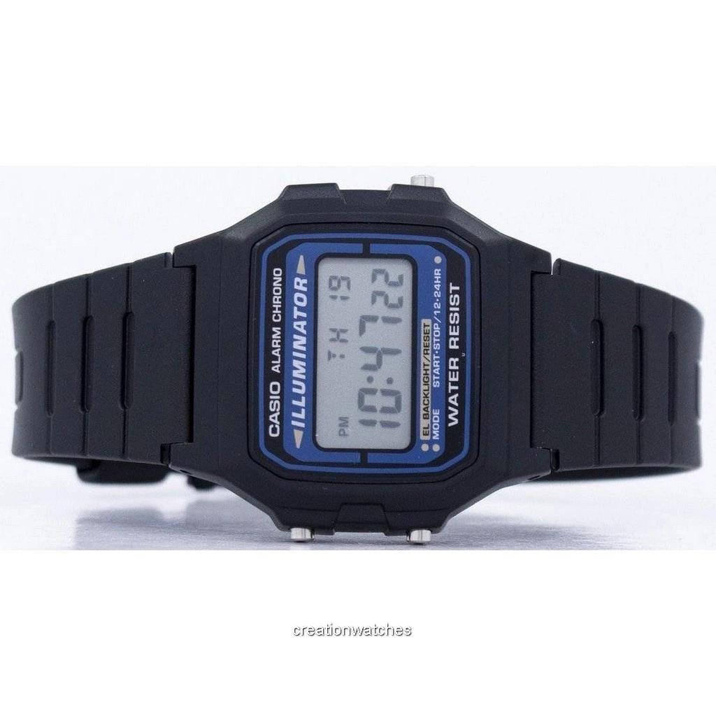 Casio Цифровой кварцевый будильник с подсветкой F-105W-1ADF F105W-1ADF Мужские часы
