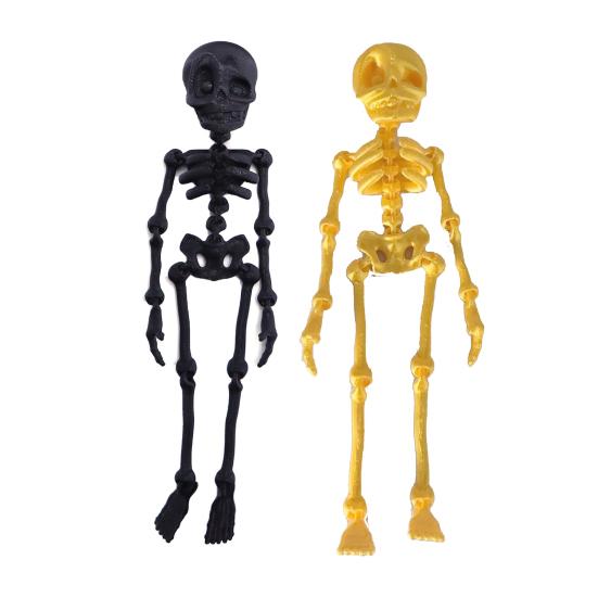 2/5Pcs 3D Printed Skeleton Refrigerator Magnet Halloween Poseable Skeleton Figurine