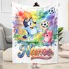 Christmas Soccer Fun Personalized Name Blanket Throw Personalized Blanket Soft & Cozy Perfect for Bedding Office Office Chair Home Decor