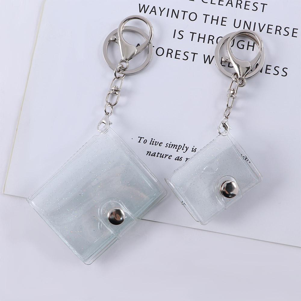 Interstitial Card Holder Mini Photo Holder 1 2 Inch Card Bag Card Book Keyring Photo Album Keychain