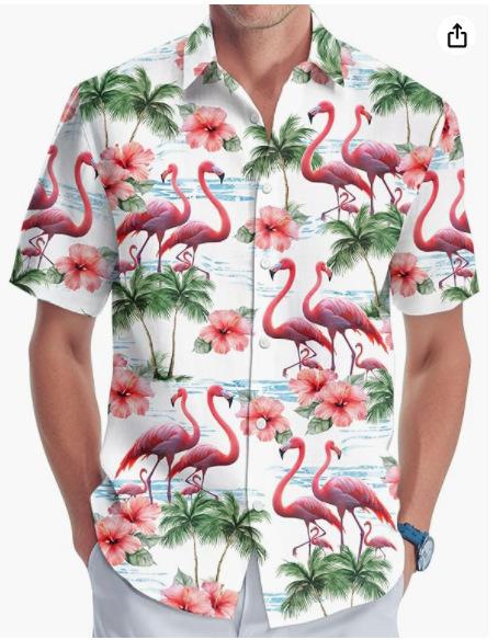 Summer new men's 1D digital printing Hawaiian shirt short sleeve source factory one