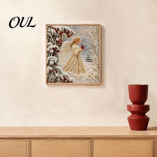 Crafting Kits for Kids Christmas Faux Pearl Painting Kit, Santa Reindeer DIY Art Relaxing Hobby 3D Angel Wall Craft Kit Adults, Festive Home