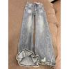 Vintage Style Hole Straight Jeans Female Autumn Loose High Waist Wide Leg Pants Women Casual Streetwear Denim Pants 2025