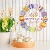 Colorful Easter Bunny Egg Hanging Sign Cartoon Happy Easter Wall Decor  Kids Gift