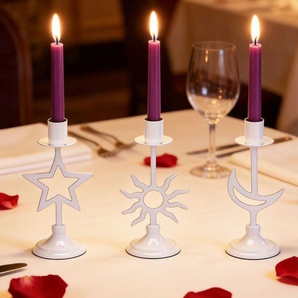 Vintage Stars Candle Holder Handicraft Hollow Candle Holders Modern Candle Stand Dining Table