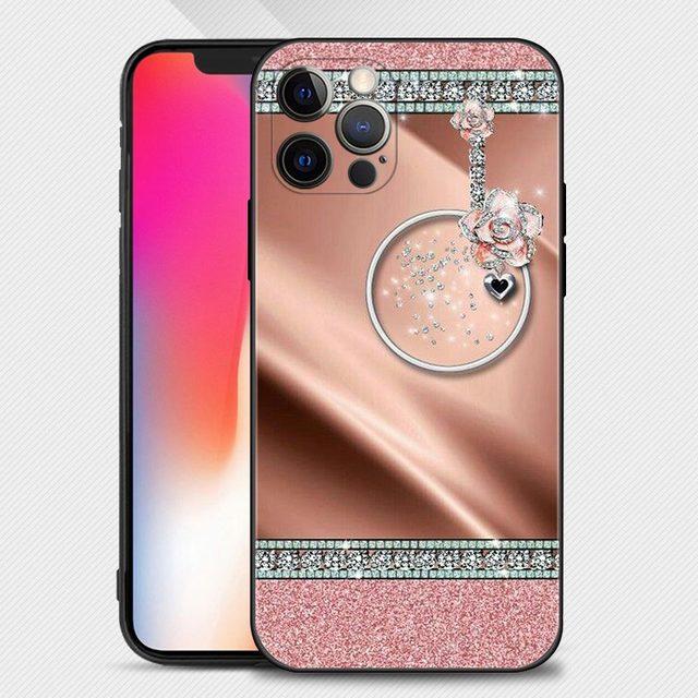 Розовый фиолетовый чехол для телефона с блестящим узором для Apple Iphone 14 13 12 11 Pro Max 13 12 Mini Xs Max Xr X 7 8 Plus 6 6s Shell