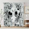 2pcs, Print Curtains 2D Print Football Printed Versatile Durable Polyester (without Rod) Art Deco Festive Perfect for Room,
