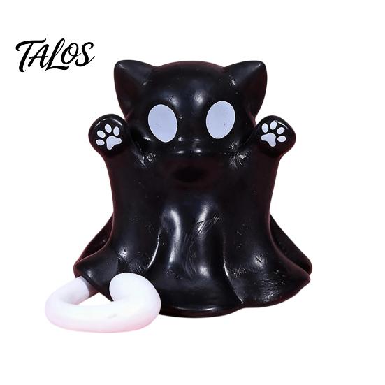 3D Printed Cat Figure Ghost Figure, Decorative Ornament, Smooth Surface Integrated Molding Ornament Mini Desktop Decoration Halloween Gift for Lovers