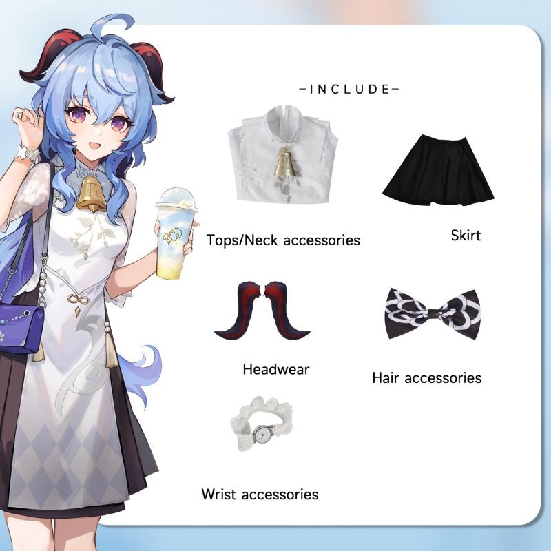 Polyester Fabric Genshin Impact Amber Tea Collaboration Cosplay Costume Elegant And Charming Anime Game Clothing