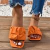 Women's Slippers Flat Shoes 2024 Folded Summer Fashion Open Toe Simple Folded Comfortable Solid Color Women's Slippers Slip On