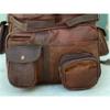 Goat Leather Backpack Rucksack Travel Genuine Brown Unisex Vintage Bag