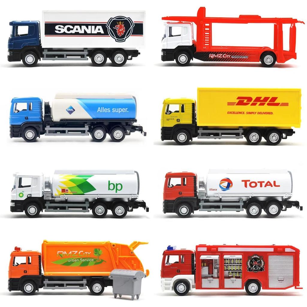 Ma Ke Da 1:64 Die-Cast Truck Models: Scania, MAN, Mixer, Fire, Container.