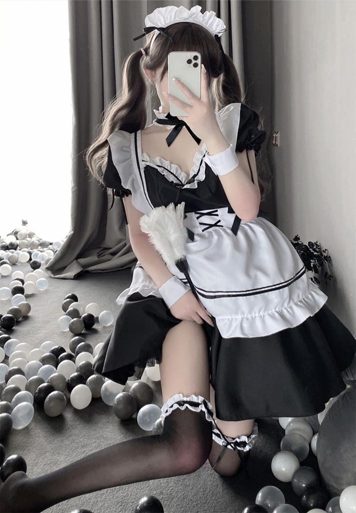 Cosplay Maid Dress One Piece Lolita Costume Lolita Short Sleeve Alice Style Costume Uniform Cultural Festival School Festival Cute Maid Cafe