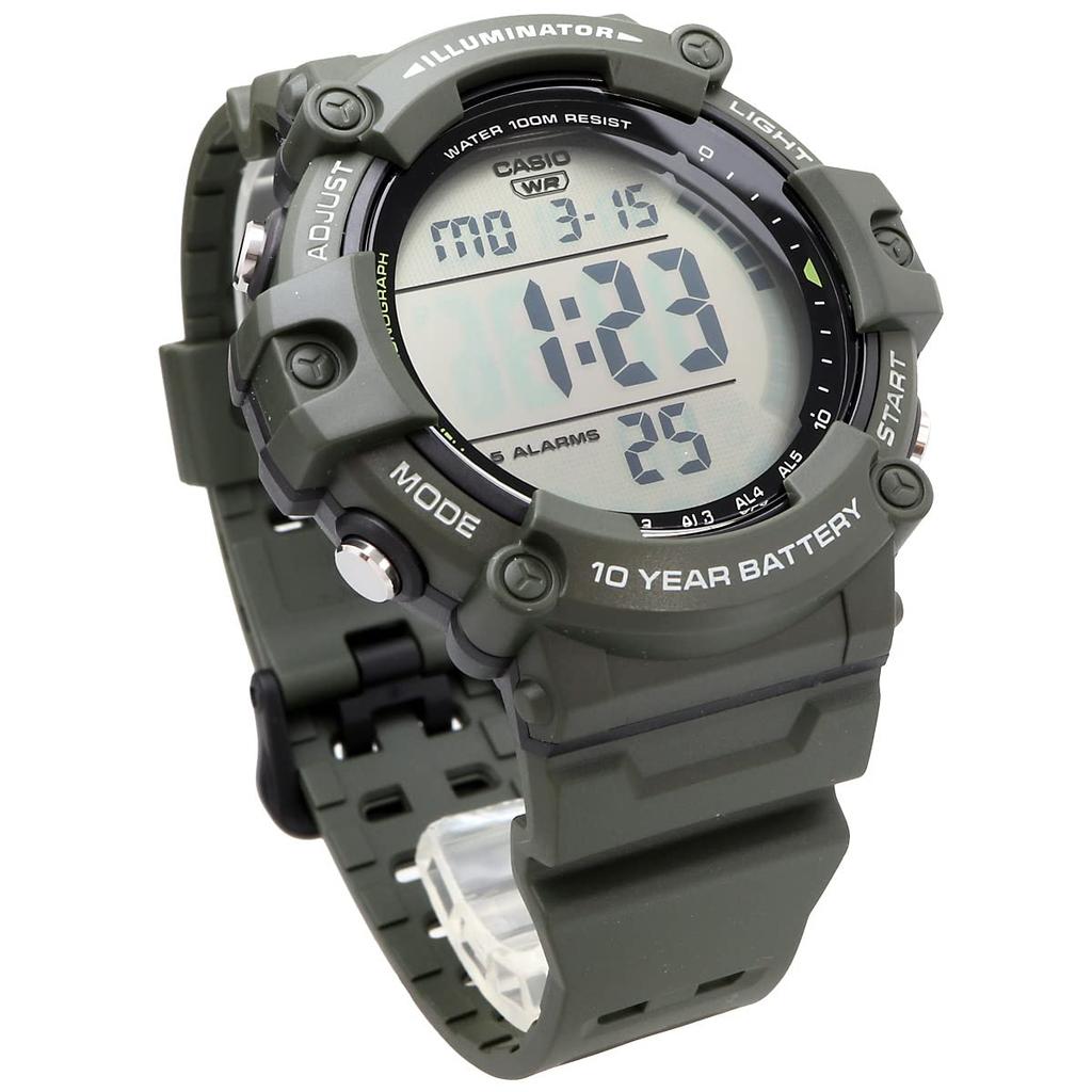 Casio Стандартные цифровые часы с длинным ремешком дешевые Casio Chipkashi Military Green Overseas модель [Casio] AE-1500WHX-3AV мужские [Товар]