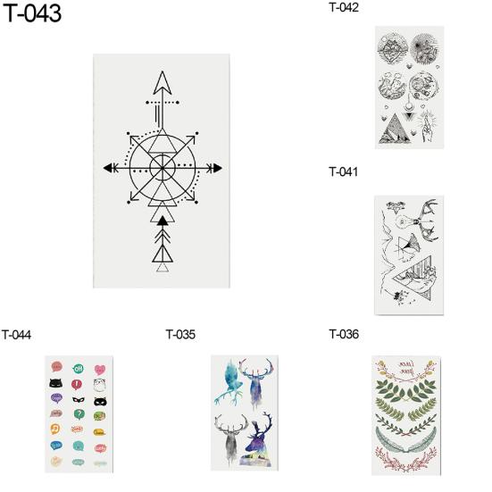 Триграмма животное временная поддельная татуировка наклейка боди-арт съемная наклейка