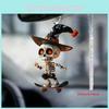 Acrylic 2d Skeleton Skateboard Design Halloween Car Pendant For Decoration