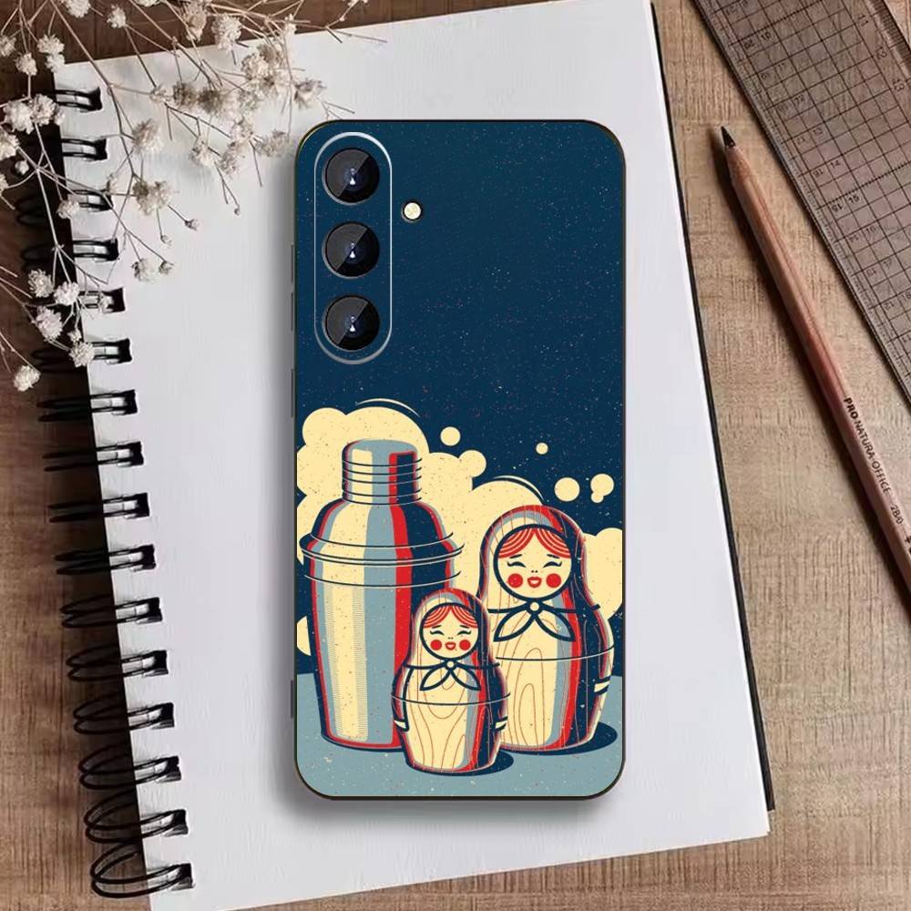 T-Russian Dolls Matryoshka Phone Case For Samsung Galaxy A73,A72,A71,A70,A52,A51 Others Soft Black Cover