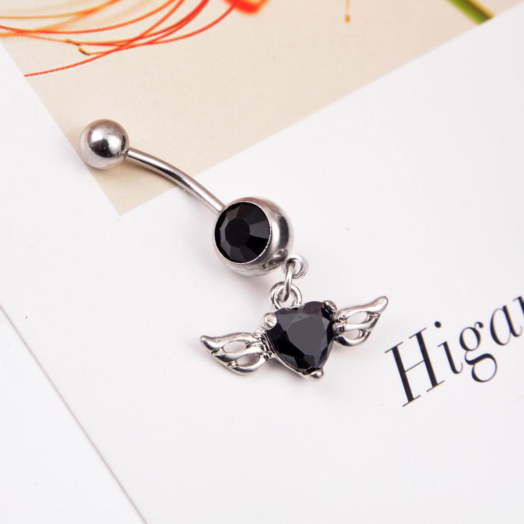 Корейские популярные проколы ювелирных крыльев, персиковое сердце, инкрустированные бриллиантами, пупок, пряжка ремня