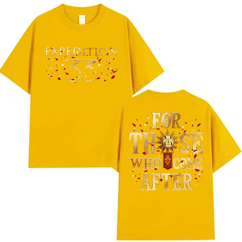 Игровые футболки Clair Obscur Expeditio 33 для тех, кто придет после, мужские и женские, винтажная мода, оверсайз, повседневные, хлопковые