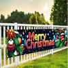 Christmas Fence Banner, Festive Bauble Balls and Holly, Holiday Porch Gate Hanging