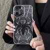 Забавный 3D Полый Чехол-Паук для iPhone 16 15 14 13 12 11 Pro Max Мягкий ТПУ с Покрытием Теплоотводящая Крышка для iPhone 14 15 16 Plus