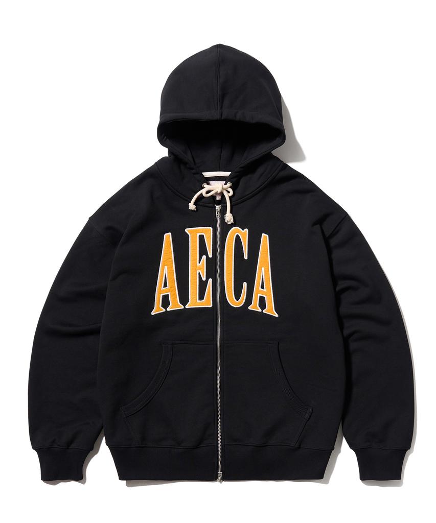 Aeca Aeca Худи на молнии с аппликацией - Черный