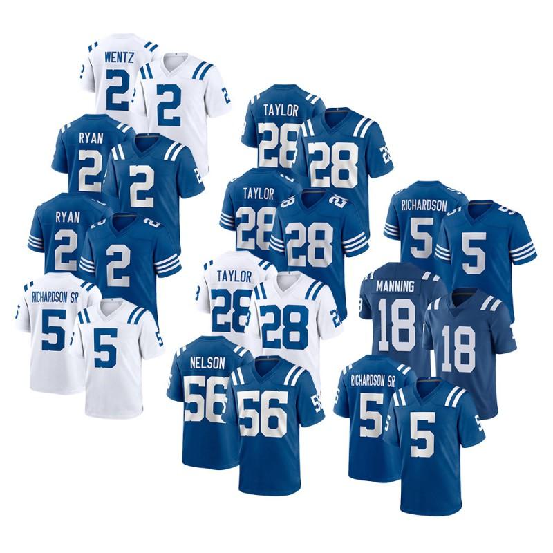 NFL Colts 28 Taylor Football Jersey Mens Sports Game Uniform Breathable Team Apparel